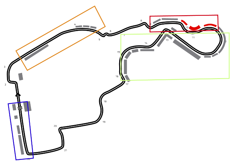 Mapa de F1 Tag Heuer Grand Prix España 2026 - Experiencia Rising Stars | Bronze Zone 2 (Naranja)