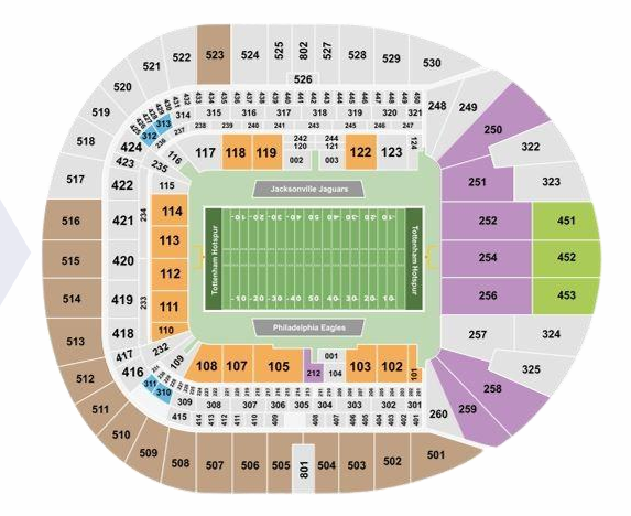 Mapa de Entradas para Philadelphia vs Jacksonville Juego en Londres
