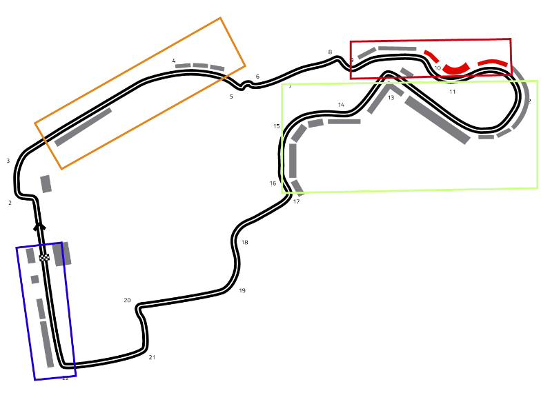 Mapa de F1 Tag Heuer Grand Prix España 2026 - Experiencia Hero | Gold Zone 1 (Azul)