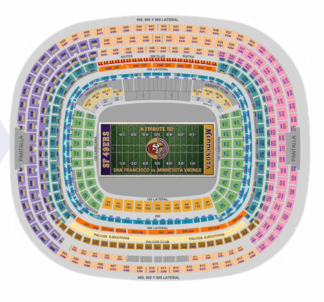 Mapa de Entradas para Minnesota vs San Francisco Juego en CDMX