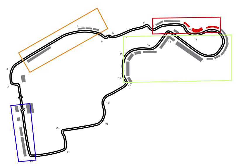Mapa de F1 Tag Heuer Grand Prix España 2026 - Experiencia Paddock Club 3-Days | MoneyGram Haas F1 Team Suite (Azul)