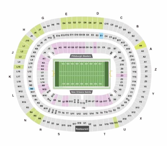 Mapa de Entradas para New Orleans vs Pittsburgh Juego en París