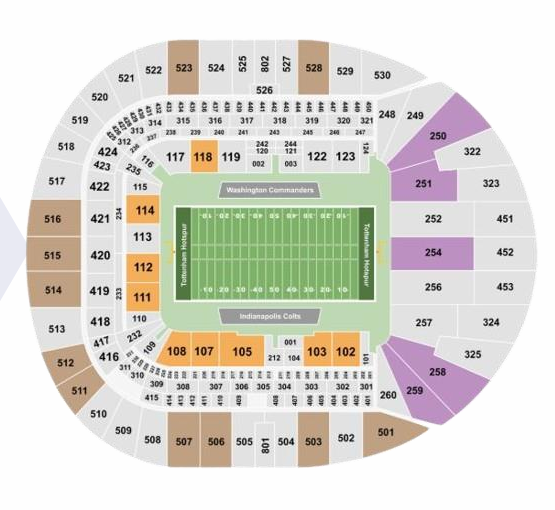 Mapa de Entradas para Indianapolis vs Washington Juego en Londres