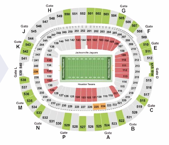 Mapa de Entradas para Houston vs Jacksonville Juego en Londres