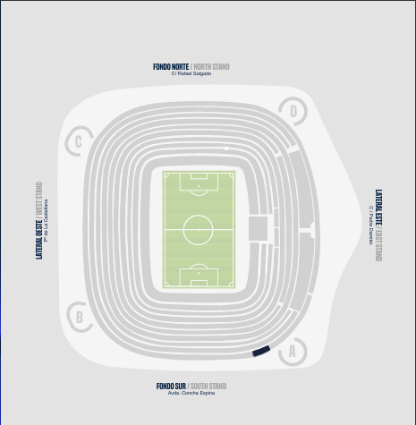 Mapa de Hospitalidad Real Madrid 26/27 - Experiencia Matchday Premium 80 Grados Sector 630